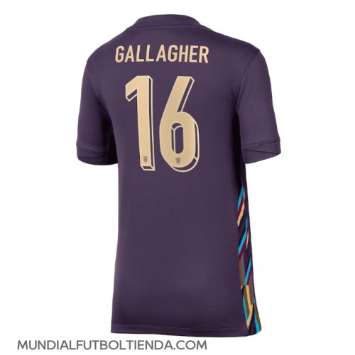 Camiseta Inglaterra Conor Gallagher #16 Segunda Equipación Replica Eurocopa 2024 para mujer mangas cortas